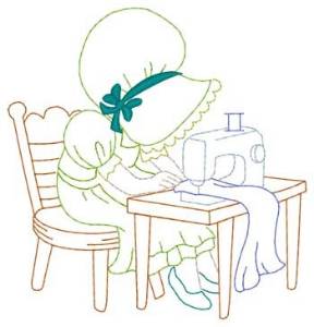 Picture of Girl Sewing Machine Embroidery Design
