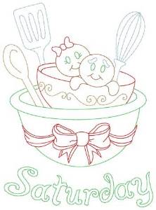 Picture of Saturday Mixing Bowls Machine Embroidery Design