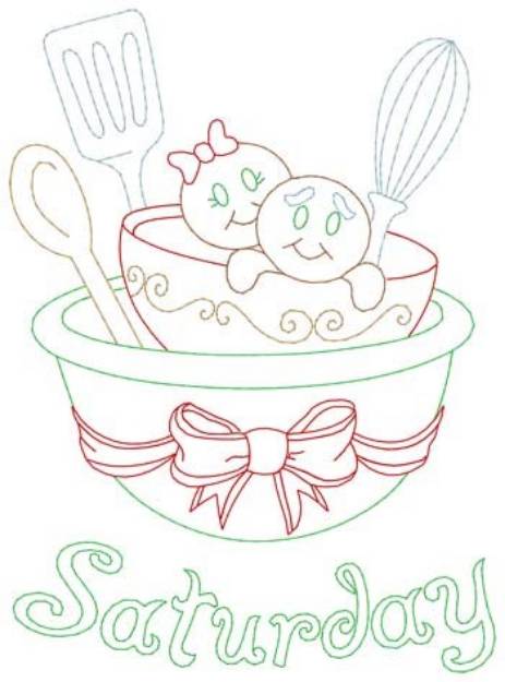Picture of Saturday Mixing Bowls Machine Embroidery Design