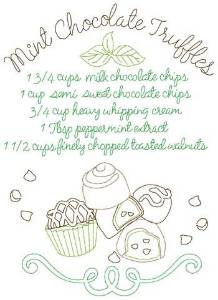 Picture of Mint Chocolate Truffles Machine Embroidery Design