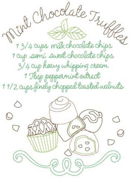 Picture of Mint Chocolate Truffles Machine Embroidery Design