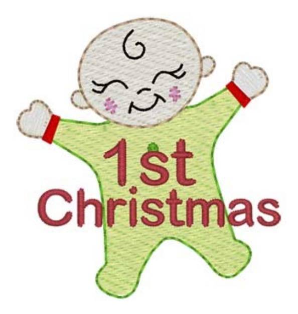 Picture of Babys 1st Christmas Machine Embroidery Design