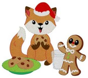 Picture of Fox & Gingerbread Machine Embroidery Design