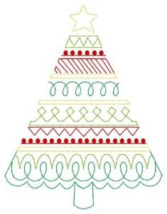 Picture of Festive Christmas Tree Machine Embroidery Design