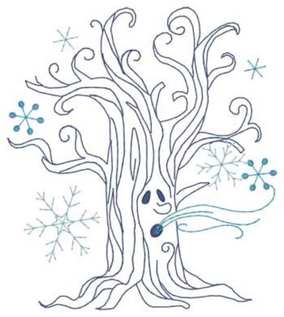 Picture of Father Winter Tree Machine Embroidery Design