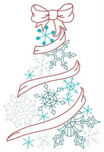 Picture of Snowflake Tree Machine Embroidery Design