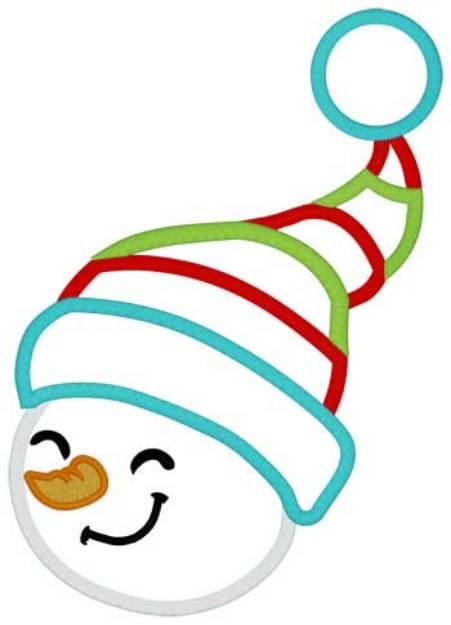 Picture of Happy Snowman Applique Machine Embroidery Design