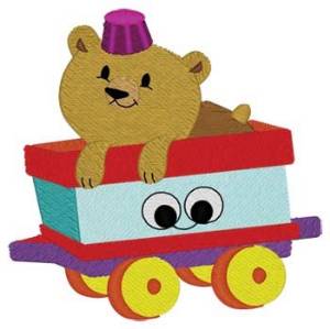 Picture of Bear Train Car Machine Embroidery Design