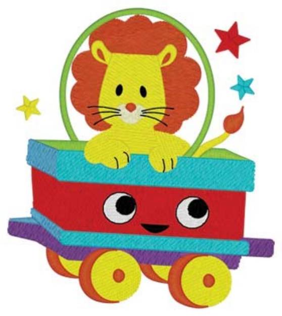 Picture of Lion Train Car Machine Embroidery Design