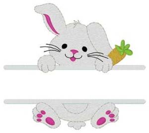 Picture of Bunny Name Drop Machine Embroidery Design