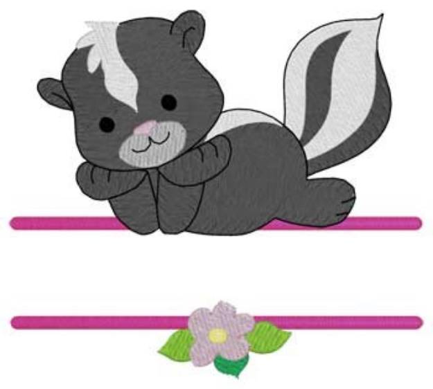 Picture of Skunk Name Drop Machine Embroidery Design
