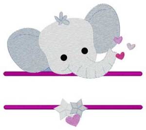 Picture of Elephant Name Drop Machine Embroidery Design