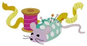 Picture of Mouse Pin Cushion Machine Embroidery Design
