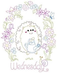 Picture of Wednesday Hedgehog Machine Embroidery Design