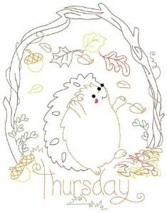 Picture of Thursday Hedgehog Machine Embroidery Design