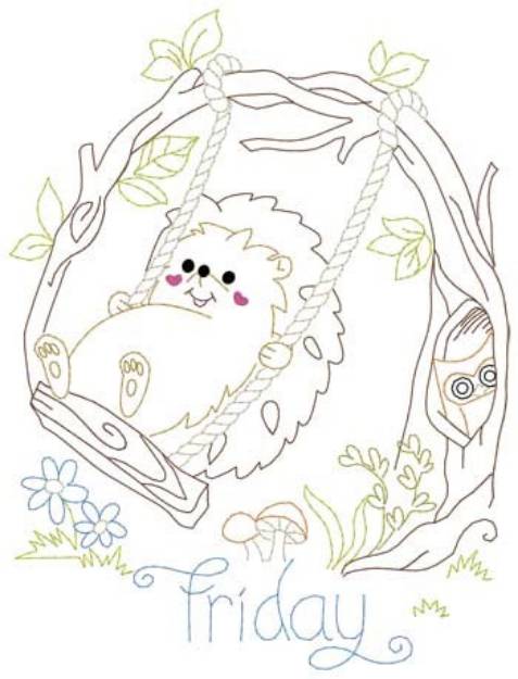 Picture of Friday Hedgehog Machine Embroidery Design