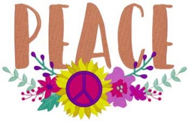 Picture of Peace Flowers Machine Embroidery Design