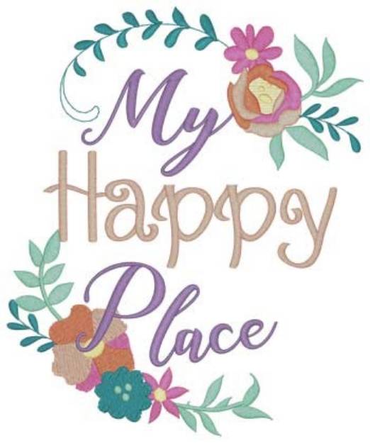 Picture of My Happy Place Machine Embroidery Design