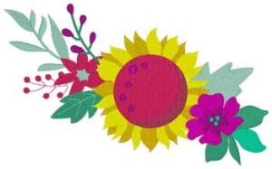 Picture of Sunflower Floral Machine Embroidery Design
