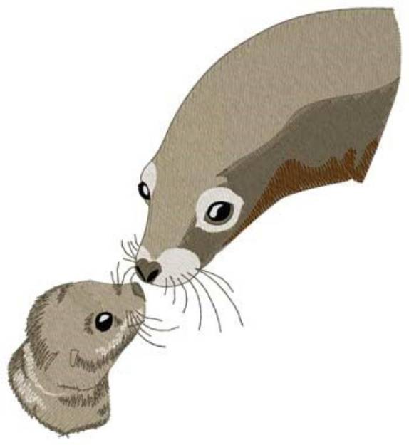 Picture of Momma & Baby Sea Lion Machine Embroidery Design