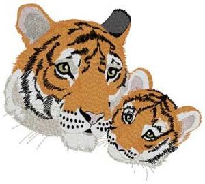 Picture of Momma Tiger & Cub Machine Embroidery Design