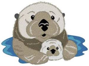 Picture of Mother Otter & Pup Machine Embroidery Design