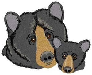 Picture of Momma Black Bear & Cub Machine Embroidery Design