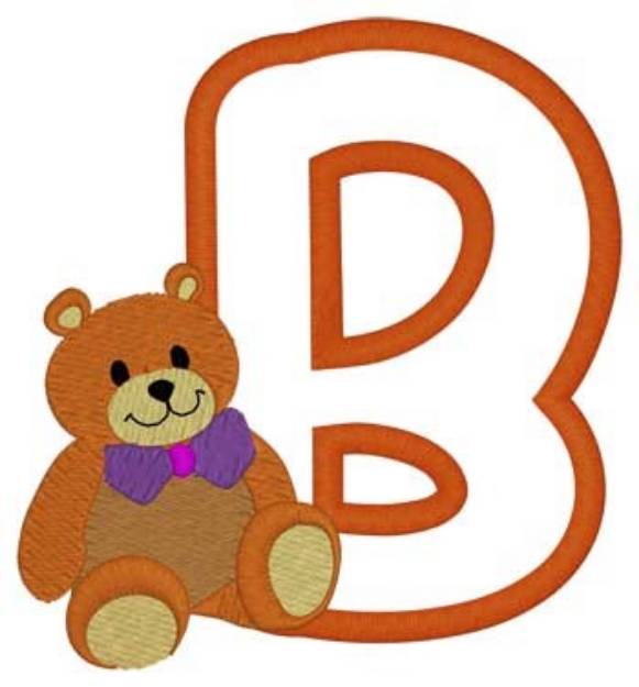 Picture of B Bear Applique Machine Embroidery Design