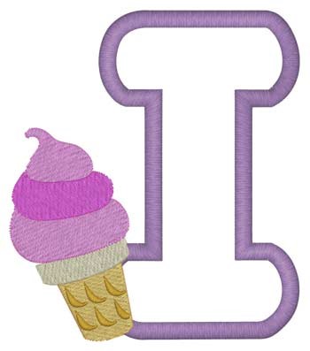 I Ice Cream Applique Machine Embroidery Design