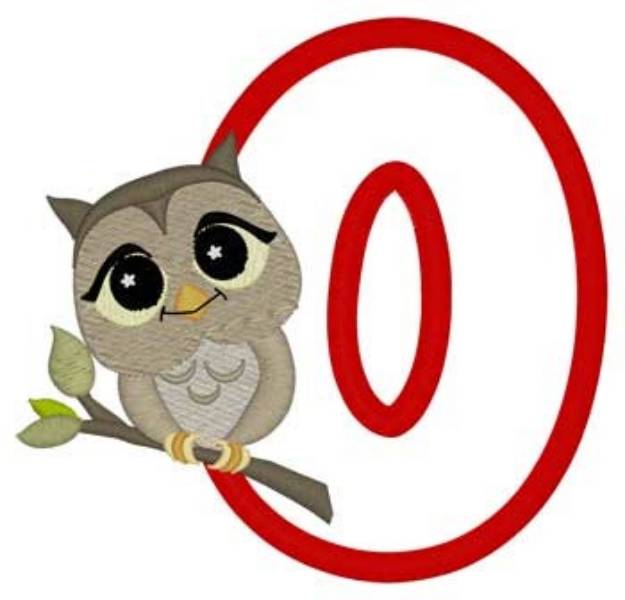 Picture of O Owl Applique Machine Embroidery Design