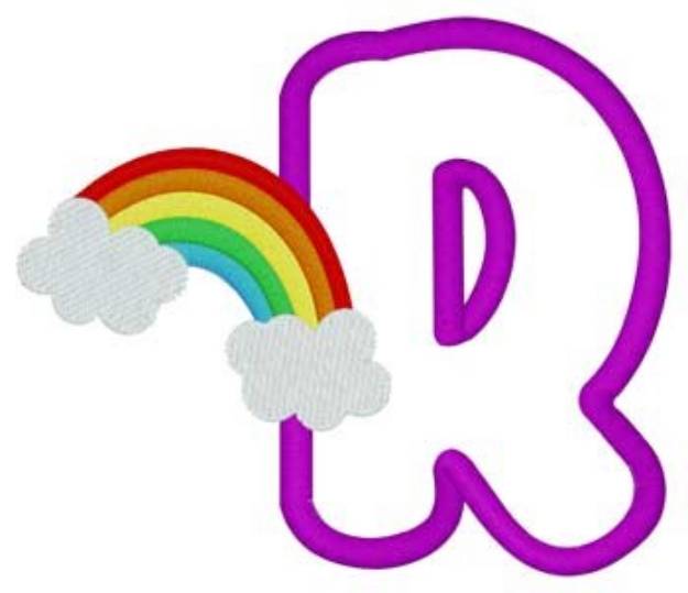 Picture of R Rainbow Applique Machine Embroidery Design