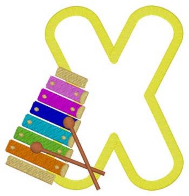 Picture of X Xylophone Applique Machine Embroidery Design