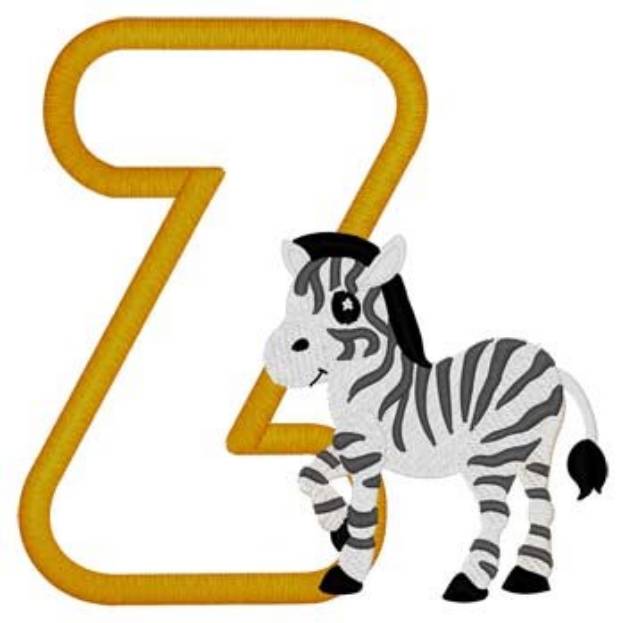 Picture of Z Zebra Applique Machine Embroidery Design