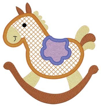 Rocking Horse Lace Machine Embroidery Design