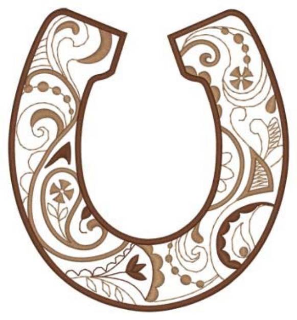 Picture of Paisley Horseshoe Machine Embroidery Design