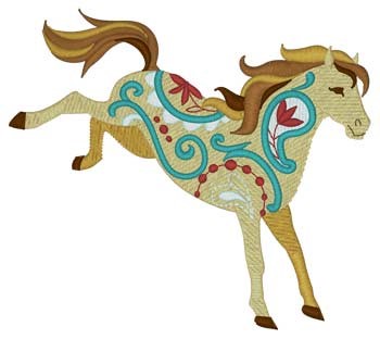 Paisley Horse Machine Embroidery Design