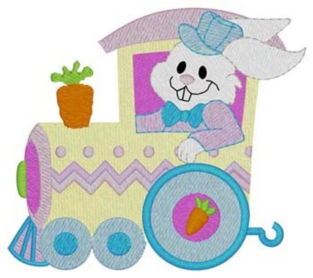 Picture of Bunny Train Engine Machine Embroidery Design