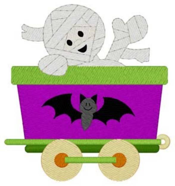 Picture of Halloween Mummy Train Machine Embroidery Design