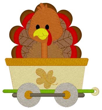 Thanksgiving Turkey Train Machine Embroidery Design