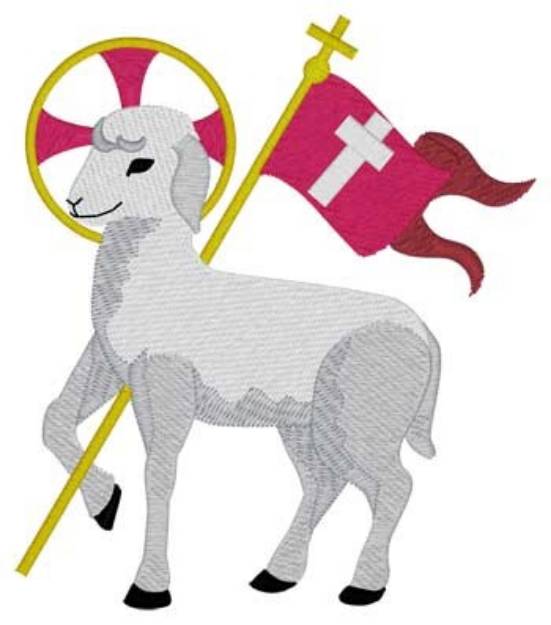 Picture of Lamb And Cross Machine Embroidery Design