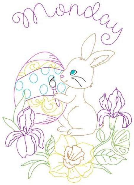 Picture of Monday Easter Bunny Machine Embroidery Design