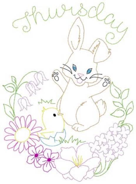 Picture of Thursday Bunny  Chick Machine Embroidery Design