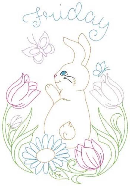 Picture of Friday Easter Bunny Machine Embroidery Design
