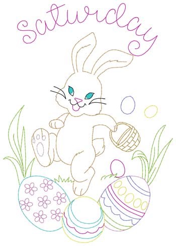 Saturday Easter Bunny Machine Embroidery Design