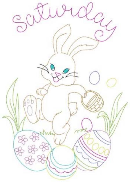 Picture of Saturday Easter Bunny Machine Embroidery Design