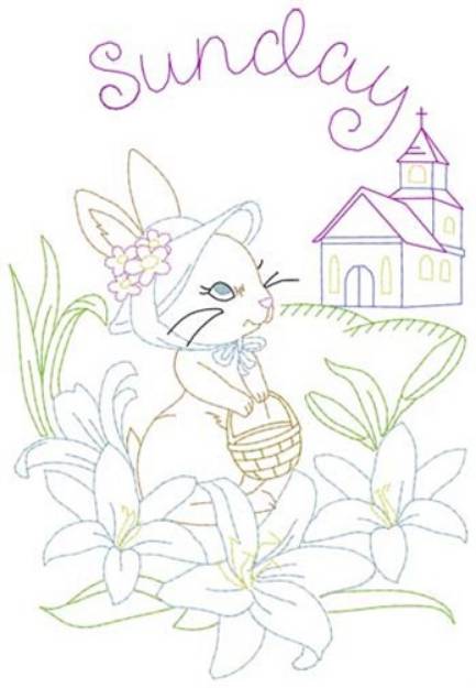 Picture of Sunday Easter Bunny Machine Embroidery Design