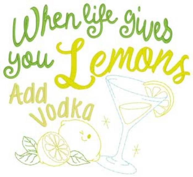 Picture of Life Gives Lemons Machine Embroidery Design