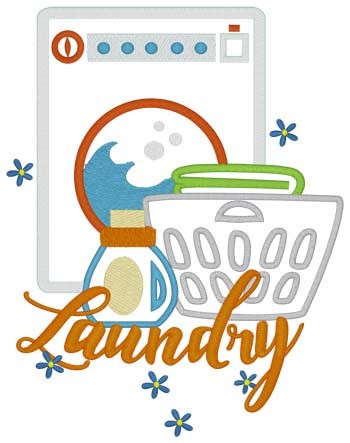 Laundry Machine Embroidery Design