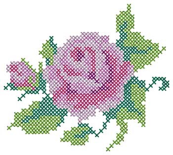 Cross Stitch Roses Machine Embroidery Design