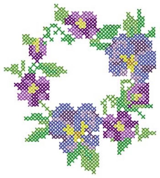 Picture of Pansy Wreath Machine Embroidery Design